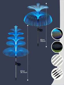 1pc Solar Garden Light, 7 Color Changing, Outdoor Waterproof Single/Double/Triple Layer Jellyfish Solar Flower Light, For Garden Decor, Yard Decor, Outdoor Decor, Halloween, Christmas, Thanksgiving Gift - Multicolor - View 7