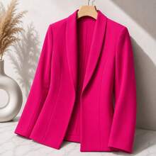 Women Lightweight Blazers - Hot Pink - View 5