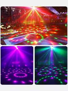 1pc USB Powered RGB Crystal Ball Light With Remote Control, Sound Activated Rotating Stage Atmosphere Light, Suitable For Home, KTV, Birthday, Bar And Club Decoration - Black - View 6