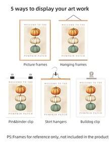 1pc Frameless Vintage Pumpkin Patch Farmhouse Fall Wall Art Dorm Gift - Multi-color - View 8