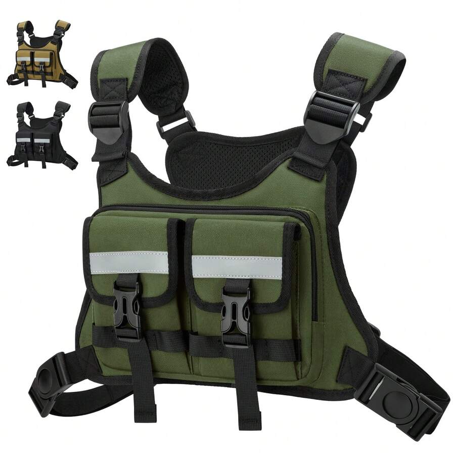 NEWHEY Lightweight Front-Mounted Running Vest Chest Bag, Waterproof Running Vest With Built-In Phone Storage, Suitable For Fitness, Cycling, Hiking - Multicolor - View 1