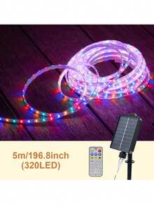 5m/10m/15m Outdoor Solar LED Light Strip, 8 Modes Button Control, Solar Powered With Infrared Sensor, Detachable Plastic Light Cover, Built-In Light Source, IP65 Waterproof Solar Garden Light, Suitable For Garden, Lawn, Tree, Villa, Wall, Street Decoration - Solar Light Strip - View 12
