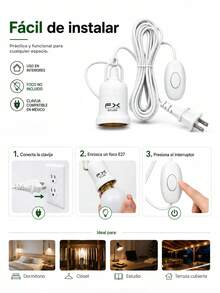 3m E27 Light Socket Extension Cord With Switch, E27 Bulb Socket Power Extension Cable - US A Type Plug(110-127V) - View 8