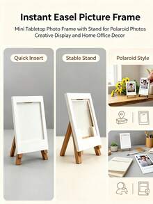 3D Printed Mini Easel Photo Frame, Portable Desktop Photo Display Stand, Card Slot Design, Turns Regular Photos Into Stylish Desktop Decor, Suitable For Mini Photo Cards - Multicolor - View 5