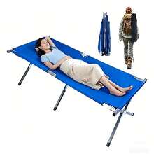 Cuna de campamento - cama plegable de campamento portátil - cuna 600D para adultos con marco de acero por - Negro - Ver 1