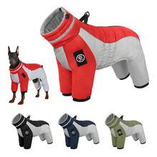 Full Body Dog Coat - Warm Jacket For Medium Dogs, High Collar Winter Coat With Chest Harness, Reflective Dog Snowsuit Windproof Down Jacket With Legs, Four-Legged Snow Suit Pet Warm Coat - Multicolor - View 5