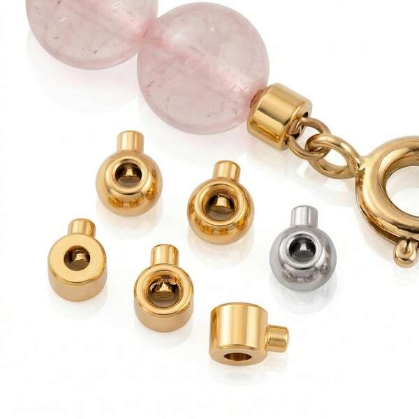 10Pcs Fashion Stainless Steel Cylindrical Positioning Beads Crimp Beads Necklace Clasp Suitable For DIY Bracelet Necklace End Decoration Accessories