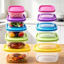 10Pcs PP Food Storage Containers With Colorful PP Lids, 5 Sizes 67oz/39oz/23oz/13oz/7.5oz Airtight Stackable Meal Prep Box For Vegetables Fruit Leftovers Storage - View 8