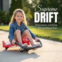 1 Drift Sitting Manual Scooter With Sponge Grip-Red/Blue, Made Of High Strength Metal/Plastic, Sponge Grip Comfortable Experience, Suitable For Courtyard, Home, Outdoor, Enhancing Children's Concentration And Coordination, The Best Gift For Children - Red - View 5