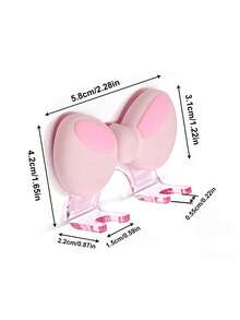1pc Bow-Shaped No-Drill Toothbrush Holder, Multi-Functional Home Storage Rack - Pink - View 2