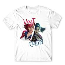 Zwei süße Kleine Mädchen Cartoon-Charaktere, handgezeichnet in einem sanften und heilenden Stil, Sommer T-Shirt für Männer und Frauen Festival Outfit Damen - Weiss - Übersicht 1