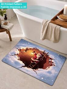 1pc 3D Cute Cartoon Christmas Welcome Doormat, Outdoor Rug, Hallway Carpet, Area Rug, TPR Backing Non-Slip Mat, Suitable For Bathroom, Indoor, Hallway, Bedroom, Living Room, Bedside, Machine Washable Easy To Clean, Entryway Mat, Home Decor - Multicolor - View 7