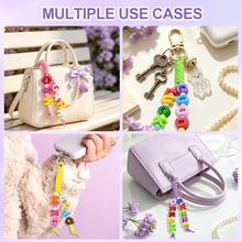 162pcs Set, Includes 52pcs 3D Bubble Letter Beads A-Z, 10pcs Colorful Paracord Straps And 100pcs Spacer Beads, Suitable For DIY Backpacks, Handbags, Luggage Charms And Keychains - Multicolor - View 5