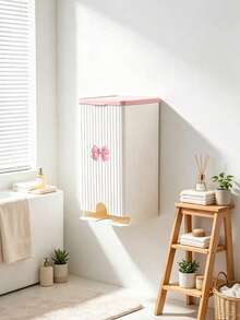 Light Luxury Wall-Mounted Tissue And Women'S Care Storage Set - Includes Lid, Storage Box, And Pads, Flip-Top Dust-Proof All-In-One Design With Multi-Functional Compartments, For Categorizing Toilet Paper, Sanitary Pads, And Underwear - Multicolor - View 2