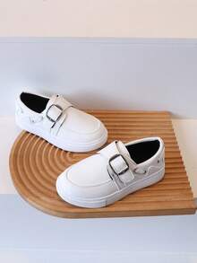 1 đôi giày sneaker loafer trẻ em phong cách retro phối màu, giày thường ngày cho bé trai và bé gái, mùa xuân thu, mẫu mới, chống trượt, xỏ chân dễ dàng - trắng - Xem 3