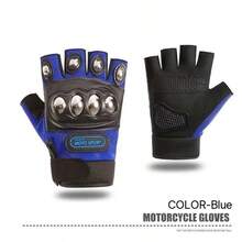 Motorcycle Anti-Fall Stainless Steel Hard Shell Half-Finger Riding Gloves For Men, Mountain Bike Riding Gear Gloves, Motorcycle Gloves With Air Flow, Steel Knuckle, Touchscreen Compatible, BMX MX ATV Mountain Bike Off-Road Racing Downhill Gloves - Multiple Styles - View 14
