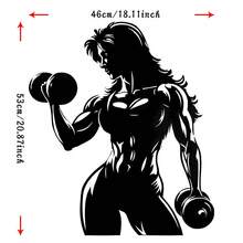 Self-Adhesive Dumbbell Lifting Female Bodybuilding Wall Sticker, Gym Inspirational Sports Decor, Suitable For Home Gym, Studio, Bedroom, Living Room Home Decor, Waterproof, Peel And Stick Material, Ideal Gift For Female Fitness And Bodybuilding Enthusiasts - A - View 9