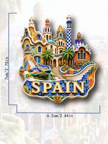 1pc Spain Souvenir 3D Alhambra Palace Magnetic Fridge Magnet, Creative Home Decorative Accessories - Multicolor - View 36