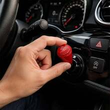 Diamond Patterned Retro Joystick Style One Key Start Lever Cover, Metal Scratch Resistant Engine One Key Start Button Protective Cover, Fashionable Car Interior Modification Accessories, Ideal Gift For Car Enthusiasts, Halloween Gift, Christmas Gift - A - View 3