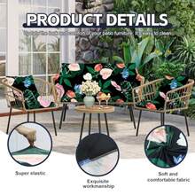 8 fundas de cojín para patio, fundas de cojín elásticas de repuesto, protectores de muebles lavables y reutilizables cama de flores - Multicolor - Ver 4