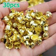 10/20/30pcs Mini Gold Bells - Christmas Decor, Wreaths And Holiday Decorations, Open Bell Shape, Metal Christmas Bell Pendants, Suitable For Christmas Tree Decoration, Party Decor, Wedding, Percussion Instruments, DIY Crafts And Party Favors - one-size - View 12