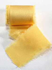 1 Roll Silk Satin Frayed Edge Ribbon For Crafts, Wedding Invitation Decoration, Gift Wrapping 1.5inch X 4.5m - View 10