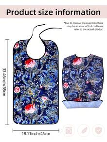 1pc Adult Bib, Dining Accessory, Designed For Disabled Elderly And People Requiring Care, Also As A Thoughtful Holiday Gift, Suitable For Home, Nursing Home, Hospital, Picnic, Gathering And Other Multiple Scenarios, All Seasons - Multicolor - View 2
