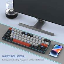 MageGee Star61 Mini Gaming Mechanical Keyboard, 60% Layout 61 Keys, Blue LED Backlit, Wired NKRO Multi-Device Gaming Keyboard, Optional Custom Red/Blue/Brown Switches, Suitable For Laptop PC Gamers - Black - View 6