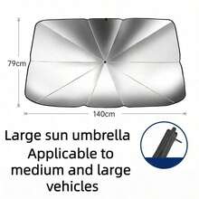 Car Folding Heat Insulation Sunshade Umbrella For Front Windshield, Summer Car Sun Protection Accessory, Umbrella Design, Provides Instant Heat Insulation Protection, Easy To Store, Quick Installation - B - View 14