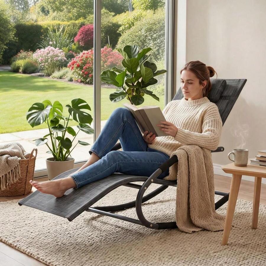 Patio Lounge Chair & Swing Chair - Gray - View 1