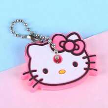 SANRIO 1pc Hello Kitty Keychain Key Cover With Pink Floral Pattern And Pearl Bracelet Strap, Small RFID Protective Card Holder, Cute Accessory Gift For Women's Backpack And Handbag Decoration - View 16