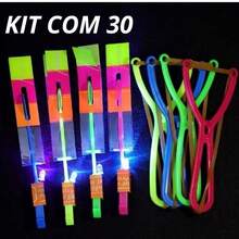 Brinquedo  Voador E Kit 6/10/20/30 Rotativo Helicoptero Led Foguete Lançador Luminoso Criança - g-1722-30pçs - Visão 2