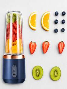 Blender Portabel 2 Buah, Juicer Mini Elektrik USB, Kapasitas 400ml, Dapat Diisi Ulang, Pembuat Smoothie Pribadi Nirkabel, Dilengkapi Gelas Minum Tambahan, Cocok untuk Rumah, Perjalanan, Gym, dan Dapur. Blender untuk Jus Buah dan Sayuran. - MultiWarna - View 2