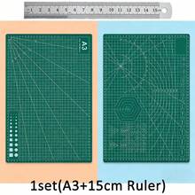 A3 Deep Green Double-Sided Grid Cutting Mat, Handmade Cutting Board, Desktop Anti-Cut Carving Mat, Suitable For Paper Craft, Sewing, Model Making, Scrapbooking, Fabric Cutting, Ideal For Craft Enthusiasts, Quilters, Handmade Sellers, Perfect DIY Gift For Friends On Back To School And Birthday - Green - View 12