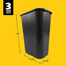 Rubbermaid Commercial Products Bote de Basura de Plástico para Hogar, Cocina y Oficina, Papelera Multiusos Resistente, 38.80 L 10.25 G,Negro FG295700BLA - Negro - Ver 5