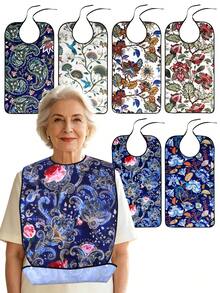 1pc Adult Bib, Dining Accessory, Designed For Disabled Elderly And People Requiring Care, Also As A Thoughtful Holiday Gift, Suitable For Home, Nursing Home, Hospital, Picnic, Gathering And Other Multiple Scenarios, All Seasons - Multicolor - View 9