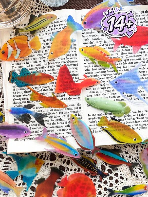 50 Peças Adesivos de Peixe para Adultos, Adolescentes, Entusiastas de Adesivos, Scrapbooking, Diários, Laptops, Skates, Adicione um Toque Divertido aos Seus Dispositivos!