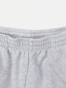 Adidas Originals Women's KNIT JORTS W Distressed Knit Sports Shorts LC6461 - Grey - View 5