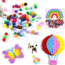 300pcs Mixed Color High Elasticity Colorful Kindergarten Children's Handmade DIY Plush Balls Felt Balls Twist Wire Decoration Materials - Multi-color - View 7