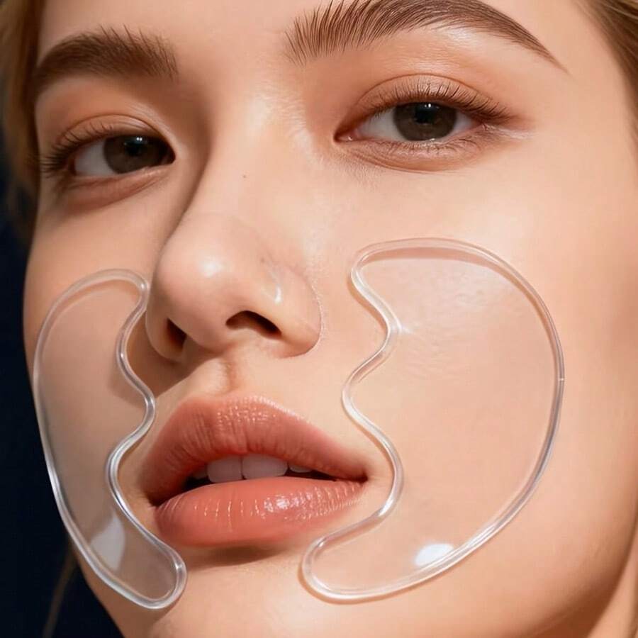 2pcs Silicone Corner Of Mouth And Cheek Beauty Patches, Facial Training Beauty Patches, Soft And Skin-Friendly, Tight Fit, Easy To Use, Suitable For Daily Home Use, Washable And Reusable - Multicolor - View 1
