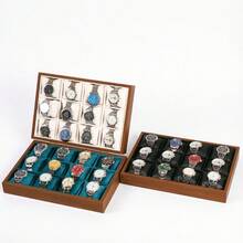 1pc Artificial Leather Glass Top Dust-Proof Jewelry Storage Box, Suitable For Bracelets And Necklaces, Velvet Lining, Home Collection Gift Box - Multicolor - View 6