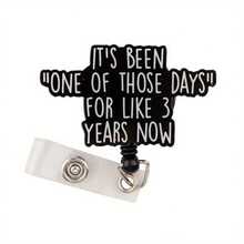 1 Cute Telescopic Badge Scroll With 2D Flat Design - "One Of Those Days" Quote, Nurse And Office Lanyard Holder, Durable ID Holder, Suitable For Hospital Or Office Use, 2D Flat Design - Multicolor - View 5