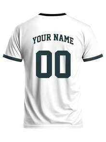 Men's Customized Madrid White Team Printed Football Jersey, Personalized Name & Number Soccer Shirt, La Liga Fan Gear, Training & Daily Wear Gift - White - View 3