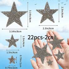 Adesivos de Aplicação de Strass em Formato de Estrela, Remendos de Cristal Brilhante com Adesivo Quente para Reparo de Roupas, Denim, Bolsas, Chapéus e Acessórios DIY (Filme Removível, Colagem Direta) Adesivos Artesanais Remendos Bordados Remendos Termocolantes Suprimentos de Costura DIY Remendos Termocolantes para Roupas - Vários estilos - Visão 10
