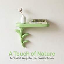 1PC 3D Sprout Shaped Wall Mounted Storage Rack, Creative Plant Style Wall Organizer, Figurine Display Shelf - Multicolor - View 5