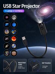 GLANBERT Ultra HD Car Projector Starry Night Light Projector, USB Starry Light, With 360° Gooseneck And Dimmable Function, Suitable For Bedroom Ceiling Decoration - Creative Projection Lamp - View 5