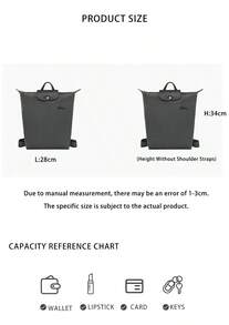 Longchamp Le Pliage Green Series Solid Color Ladies' Backpack 10284 919 P66 - Graphite 10284 919 P66 - View 6