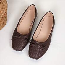 Women's Summer New Fashion Flat Shoes, Hollow-Out Buckle Design, Comfortable Wear, Suitable For Travel, …Vacation, Mother's Day,Ballet Flat - Brown - View 14