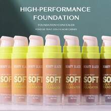 beauty glazed Liquid Foundation: High Coverage, Long-Lasting, Moisturizing, Oil-Control And Long-Wearing. Available In Multiple Shades, Suitable For All Skin Types, Creating A Perfect Base Makeup Effect - #105 - View 5
