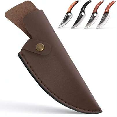 Kitory Funda de cuero para cuchillo de 15, 24 cm, práctica funda de piel suave con trabilla para cinturón buena para proteger la hoja fija y llevar a cabo